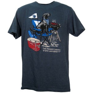 heather blue short sleeve t-shirt with tailgate hound & The Pennsylvania State University